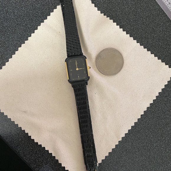 Vintage Jaz Paris French Designer Gold 18K gold plated 2 Tone Watch Black & Gold - Picture 8 of 9